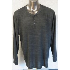 Mens Muk Luk Henley Shirt Gray Long Sleeve Pullover Sweater Size 2XL Super Soft‎